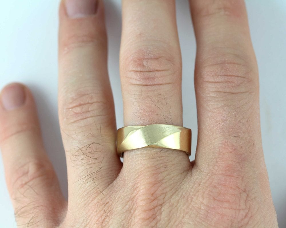 8mm mens wedding band mobius ring for men